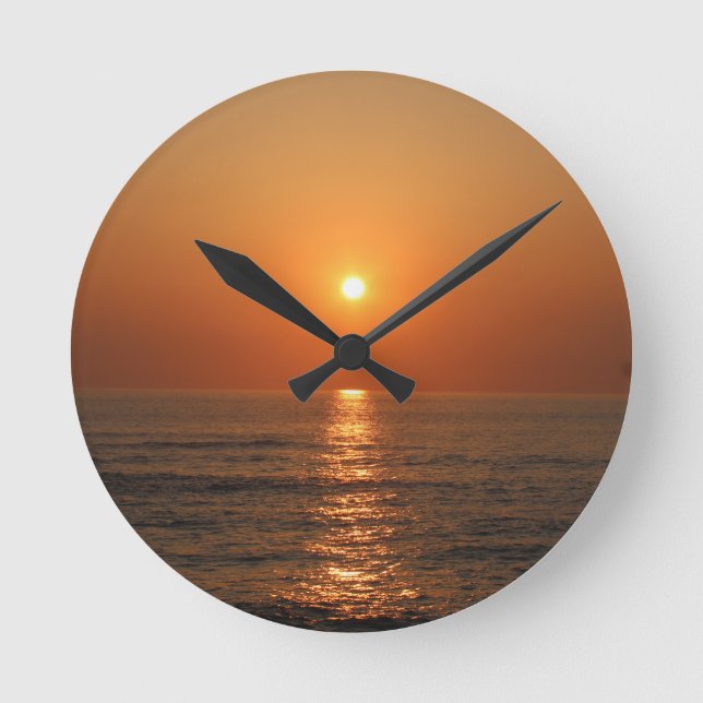 Sonnenuntergangsuhr Runde Wanduhr (Vorderseite)