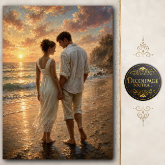 Sonnenuntergangsversprechen am Meer Decoupage Seidenpapier