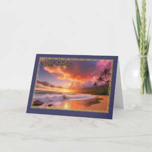 Sonnenuntergangswellen Frauenkarte Karte