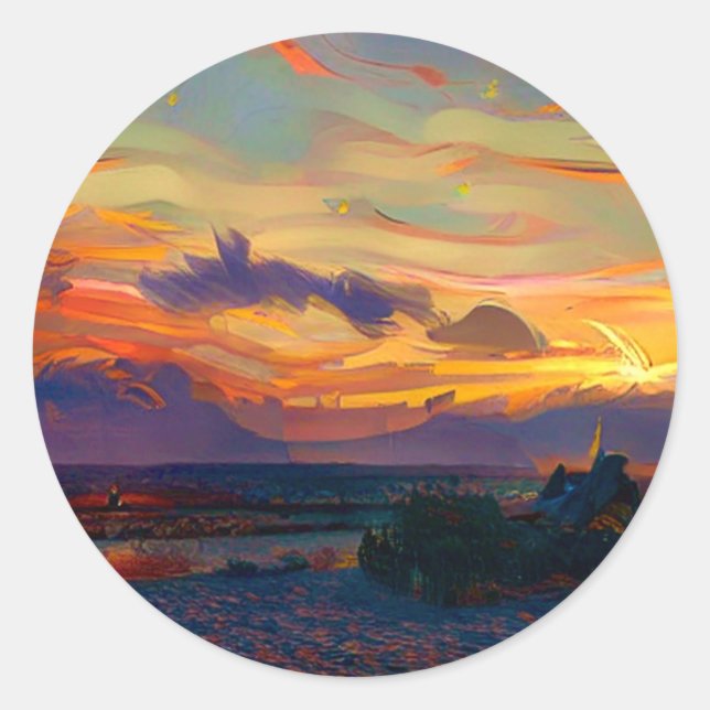 SONNENUNTERNEHMEN RUNDER AUFKLEBER (Vorderseite)