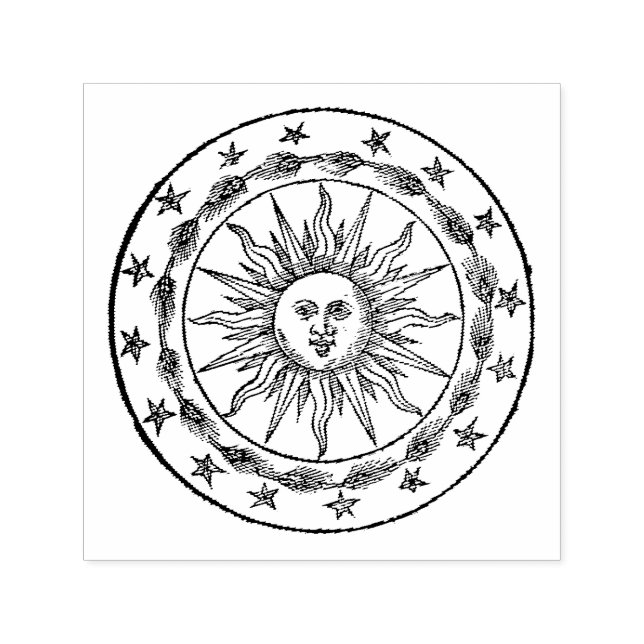 Sonnenwappen. Permastempel (Design)