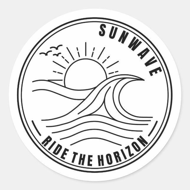 Sonnenwelle Runder Aufkleber (Vorderseite)
