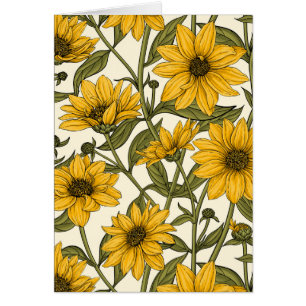 Sonnenwurzel, wilde Sonnenblumen auf weißem Grund