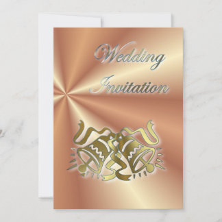 Sonneries de mariage d'or Invitation de mariage