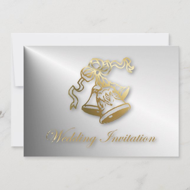 Sonneries de mariage en or Invitation de mariage (Devant)