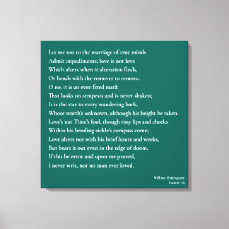 Sonnet 116 Lass mir nicht zur Verheiratung wahren  Leinwanddruck