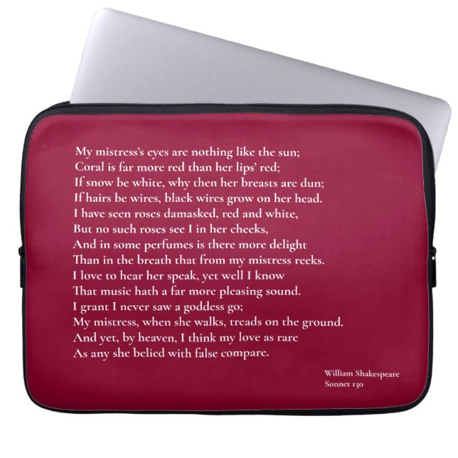 Sonnet 130 Die Augen meiner Herrin sind nicht wie Laptopschutzhülle (Vorderseite)