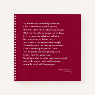 Sonnet 130 Die Augen meiner Herrin sind nicht wie Notizbuch