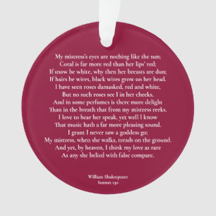 Sonnet 130 Les yeux de ma maîtresse ne sont rien