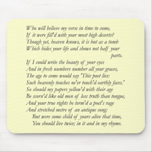 Sonnet # 17 von William Shakespeare Mousepad