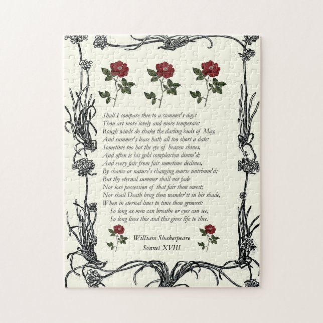 Sonnet # 18 von William Shakespeare (Vertikal)