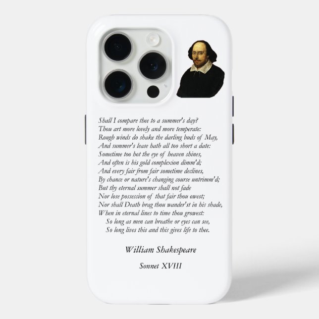Sonnet # 18 von William Shakespeare Case-Mate iPhone Hülle (Rückseite)