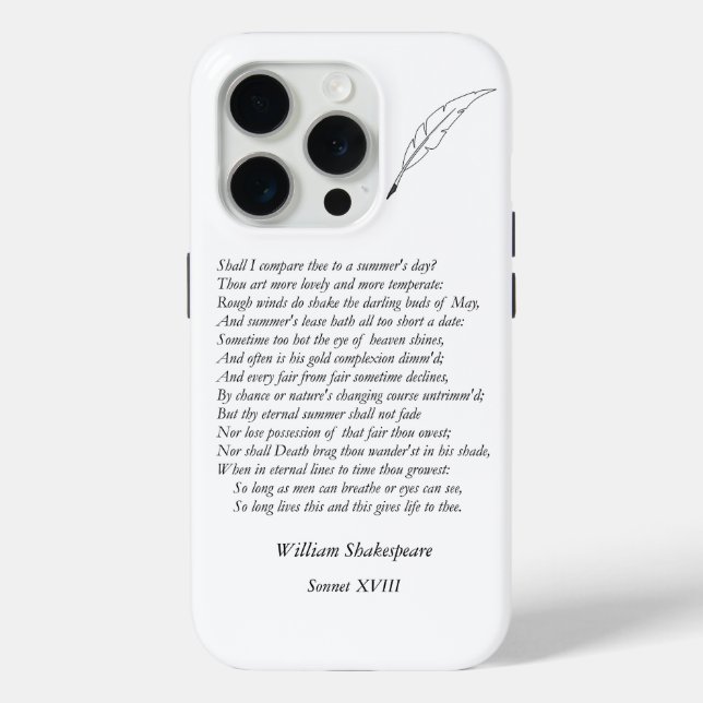 Sonnet # 18 von William Shakespeare Case-Mate iPhone Hülle (Rückseite)