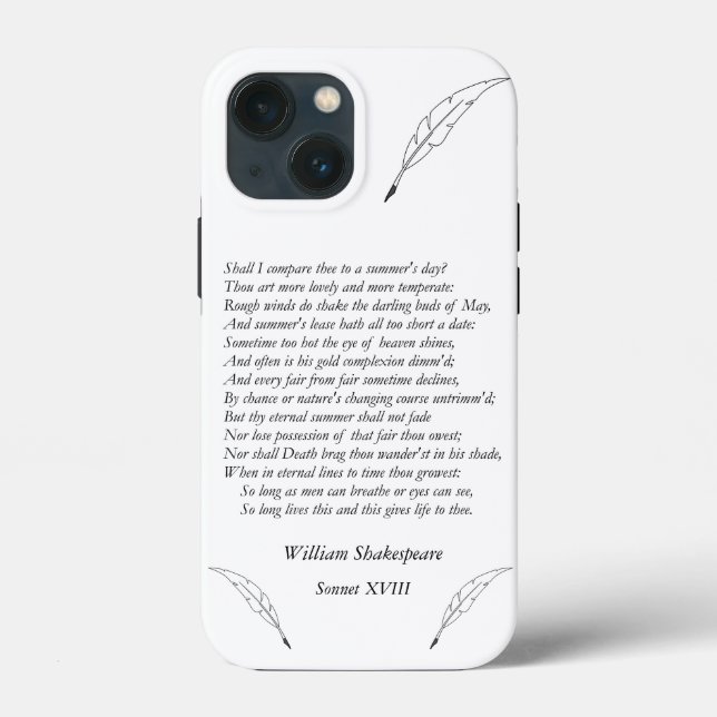 Sonnet # 18 von William Shakespeare Case-Mate iPhone Hülle (Rückseite)