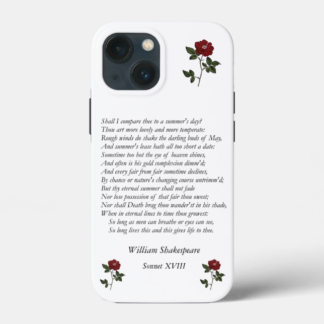 Sonnet # 18 von William Shakespeare Case-Mate iPhone Hülle (Rückseite)