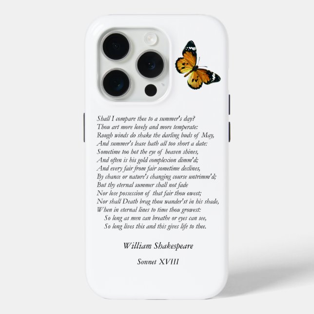 Sonnet # 18 von William Shakespeare Case-Mate iPhone Hülle (Rückseite)