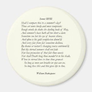 Sonnet # 18 von William Shakespeare Magnet