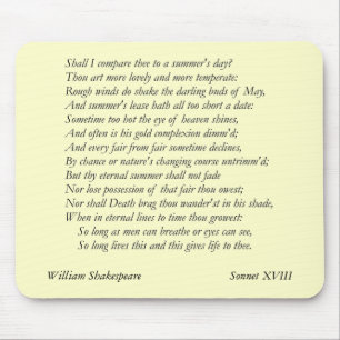 Sonnet # 18 von William Shakespeare Mousepad