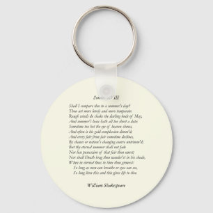 Sonnet # 18 von William Shakespeare Schlüsselanhänger