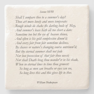 Sonnet # 18 von William Shakespeare Steinuntersetzer