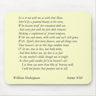 Sonnet # 21 von William Shakespeare Mousepad