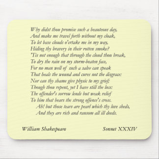 Sonnet # 34 von William Shakespeare Mousepad
