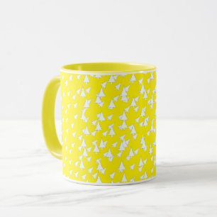 Sonnig Gelb Weiß Bäume Combo Tasse