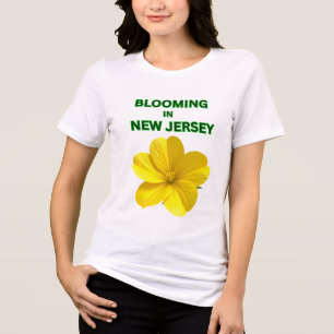 SONNIG GELBE HIBISKE WEIß BLUMENFRÜHLING FRAUEN Tri-Blend SHIRT