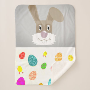 Sonnig mit farbigen Eiern sherpa Decke. Sherpadecke