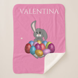 Sonnig mit farbigen Eiern sherpa Decke. Sherpadecke