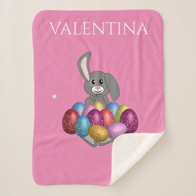 Sonnig mit farbigen Eiern sherpa Decke. Sherpadecke (Vorderseite)