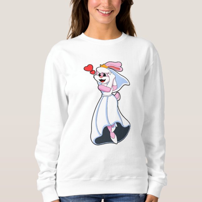 Sonnig mit Hochzeitskleid & Crown Sweatshirt (Vorderseite)