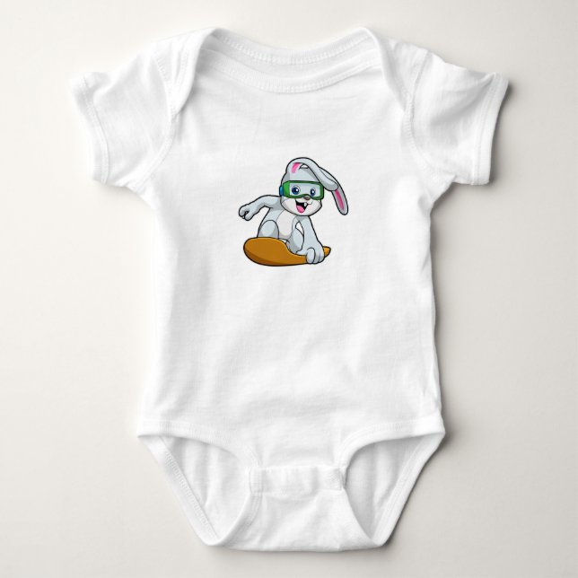 Sonnig wie Snowboarder mit Snowboard Baby Strampler (Vorderseite)