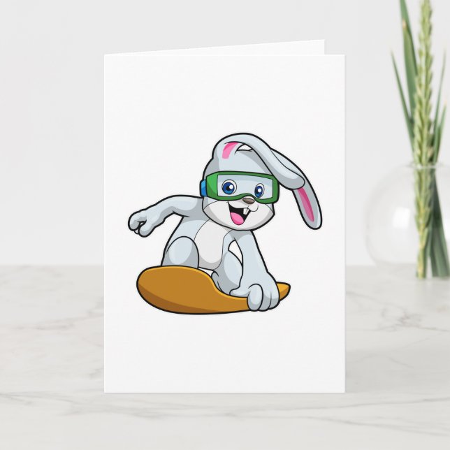 Sonnig wie Snowboarder mit Snowboard Karte (Vorderseite)