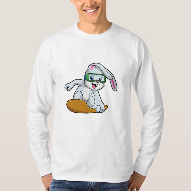 Sonnig wie Snowboarder mit Snowboard T-Shirt (Vorderseite)