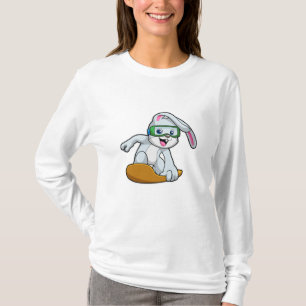 Sonnig wie Snowboarder mit Snowboard T-Shirt