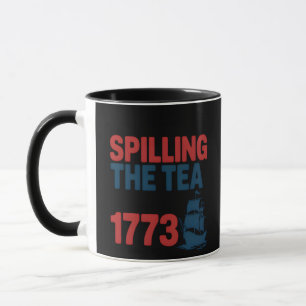 Sonnige 4. Juli Spilling der Tee seit 1773 vier Tasse
