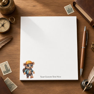 Sonnige Abenteuer mit Beachy Bear 5,5 x 6 Notizblock