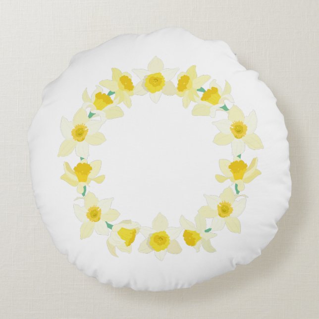 Sonnige Affodien. Rundes Kissen (Rückseite)