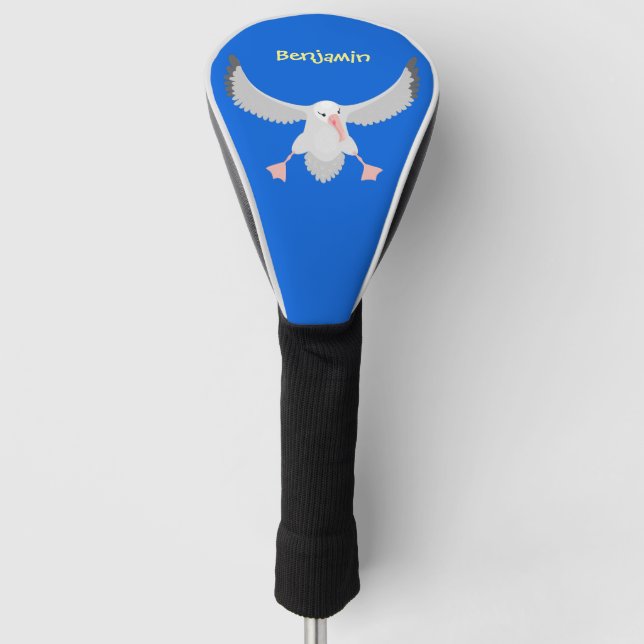 Sonnige Albatrossvögel fliegen Cartoon personalisi Golf Headcover (Vorderseite)