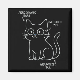 Sonnige Anatomie eines Katzenblueprints-Sarcastic- Magnet