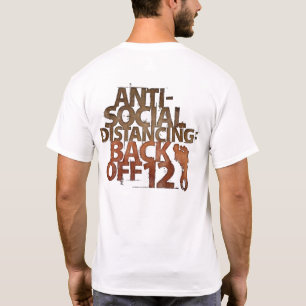 Sonnige antisoziale Distanz zurück auf 3 Meter T-Shirt