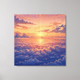 Sonnige Atmosphäre - Lebendiger Illustrationskunst Leinwanddruck