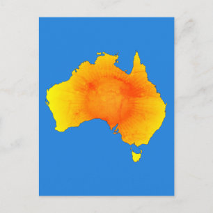 Sonnige Australienkarte im Vintage-Stil Postkarte
