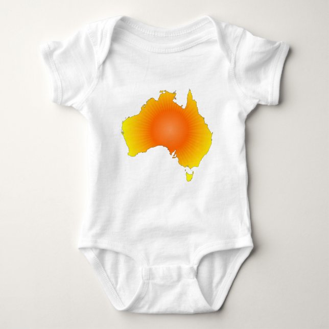 Sonnige Australische Karte Baby Strampler (Vorderseite)