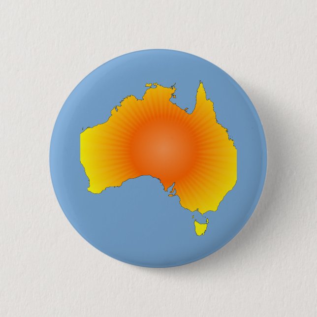 Sonnige Australische Karte Button (Vorderseite)