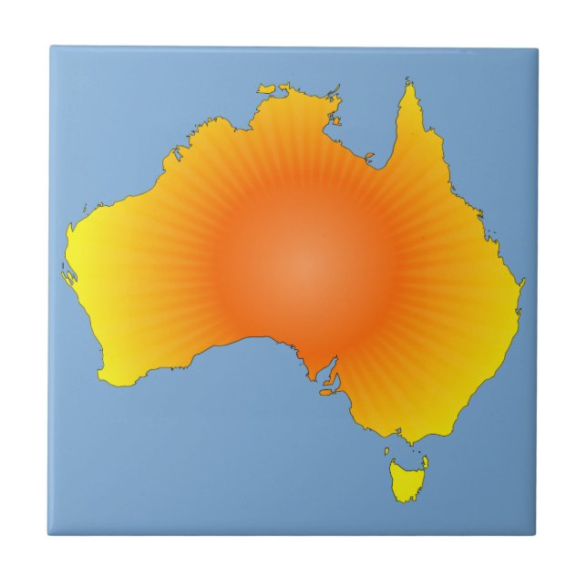 Sonnige Australische Karte Fliese (Vorderseite)