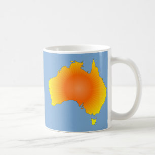 Sonnige Australische Karte Kaffeetasse