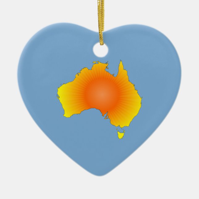Sonnige Australische Karte Keramikornament (Vorne)