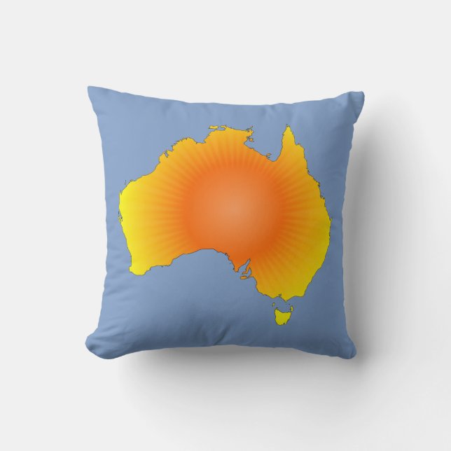 Sonnige Australische Karte Kissen (Vorderseite)